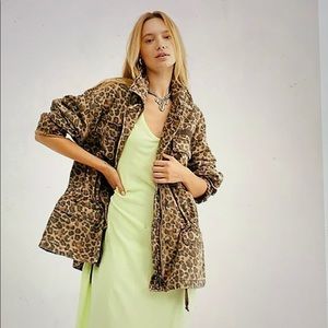 NWT Free People Seize The Day Leopard Jacket